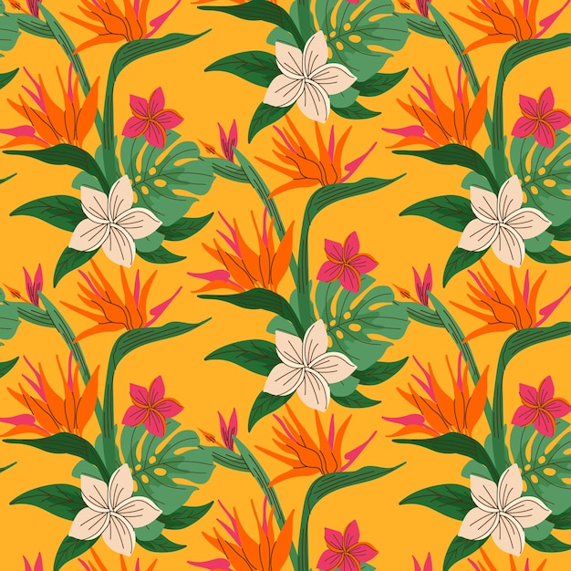 Hand drawn hawaiian shirt pattern illustration