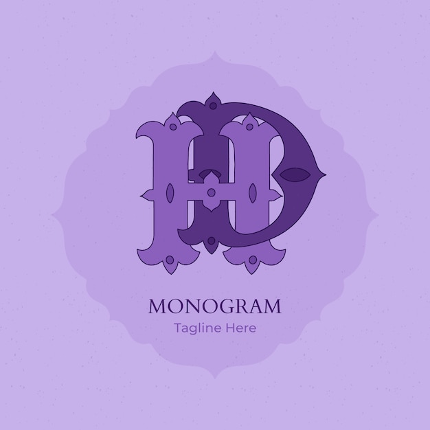 Hand drawn hd monogram logo