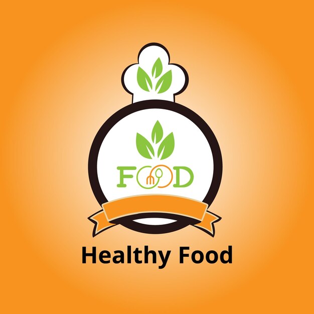 Vector hand drawn healthy food logo design