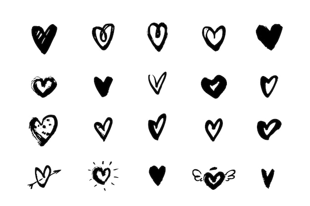 Hand drawn heart collection