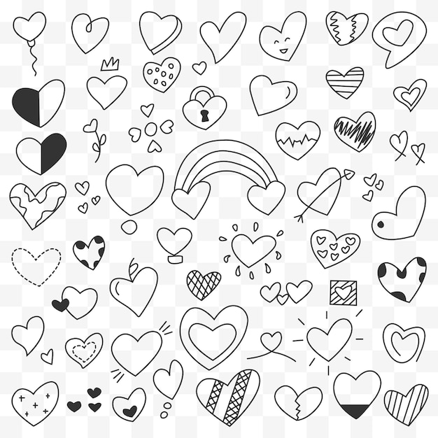 Hand drawn heart doodle element