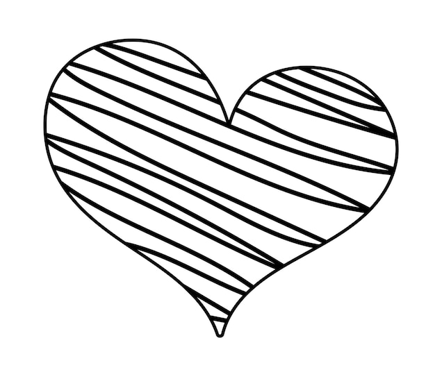 Hand drawn heart isolated on the white background