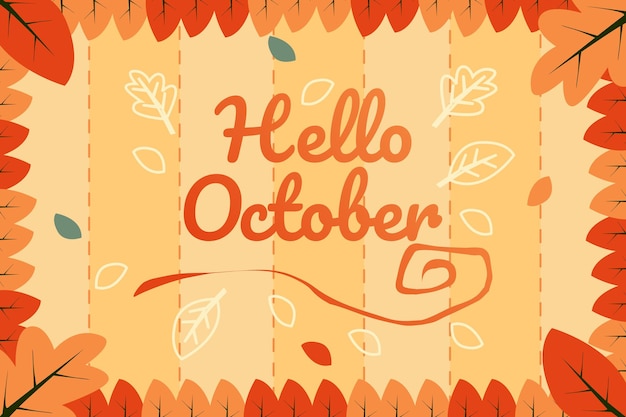 Hand drawn hello october premium vector suitable for multiple purpose