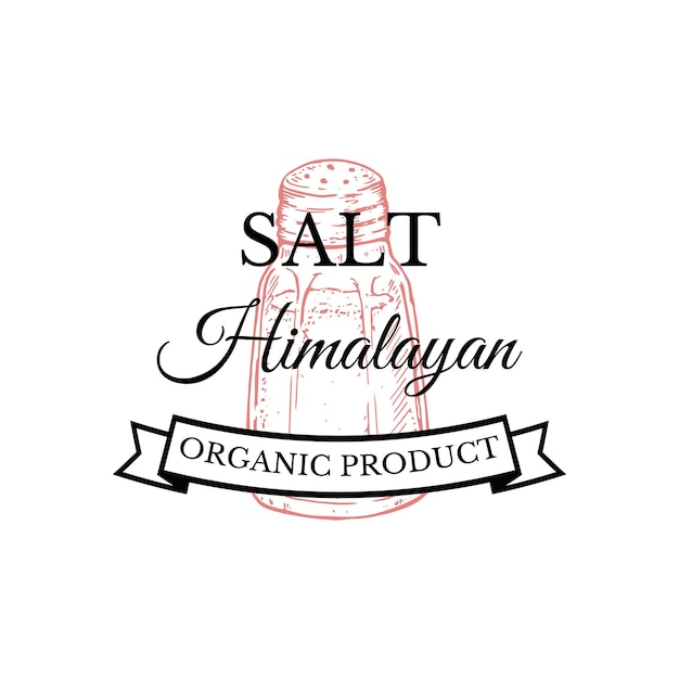 Hand drawn himalayan salt logo. Vector illustration in sketch style