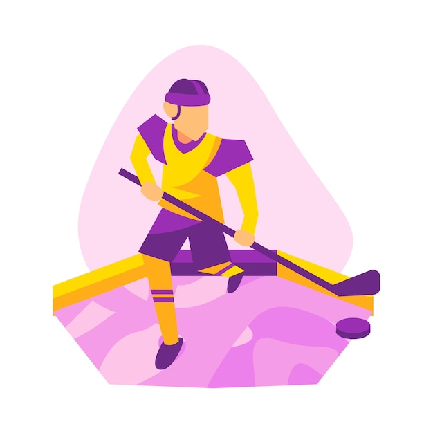 Hand drawn hockey player illustration