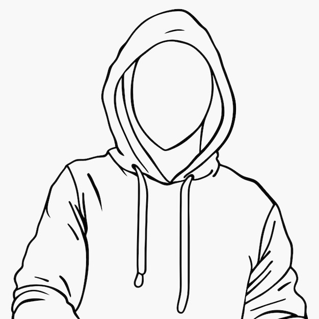 Vector hand drawn hoodie outline illustration vector illustration line art