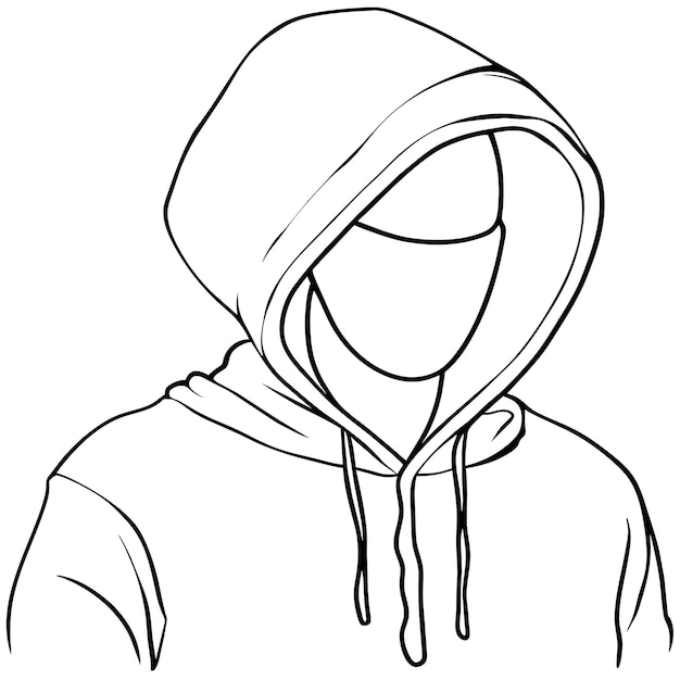 Vector hand drawn hoodie outline illustration