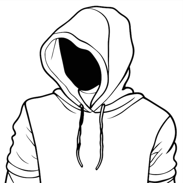 Hand drawn hoodie outline illustration