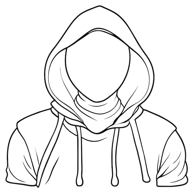 Hand drawn hoodie outline illustration