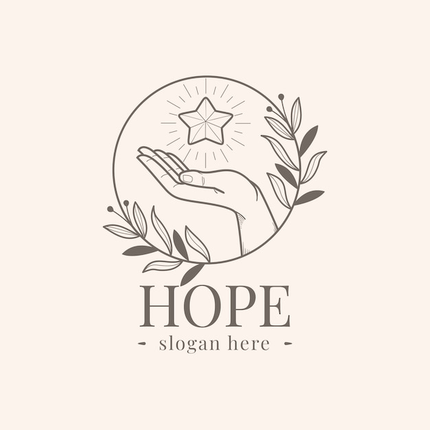 Vector hand drawn hope logo template