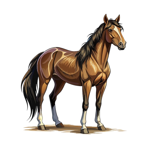 hand drawn horse cartoon animal illustration isolated clip art