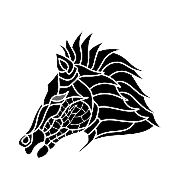 hand drawn horse head logo