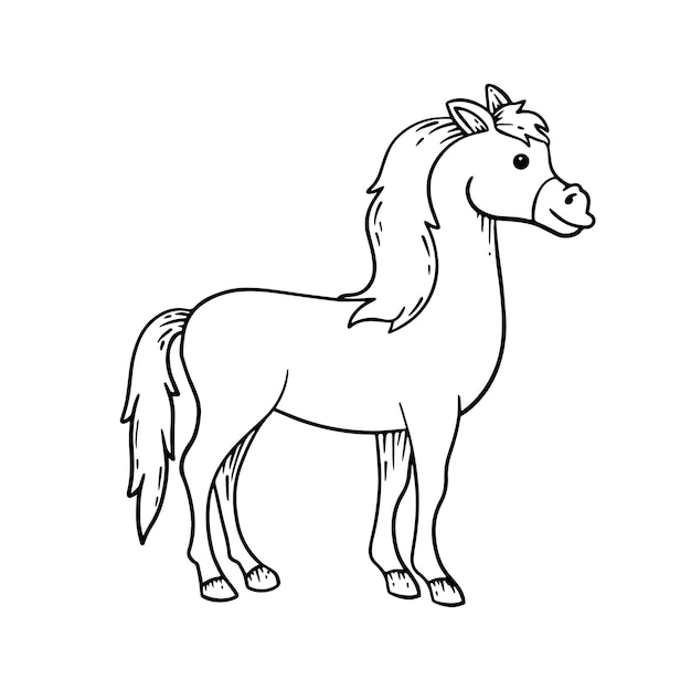 Hand drawn horse outline illustration