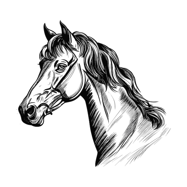 Hand drawn horse vector illustration