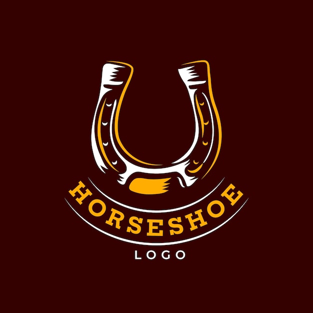 Hand drawn horseshoe logo template