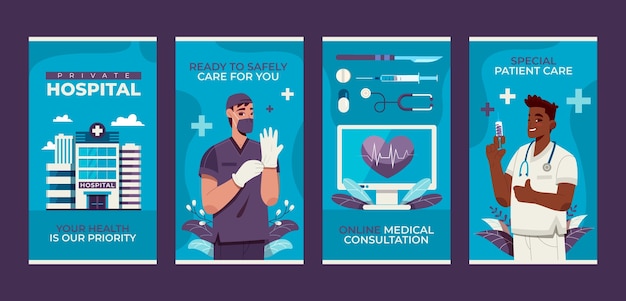 Vector hand drawn  hospital template design