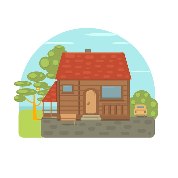 Hand drawn house in flat style vector design