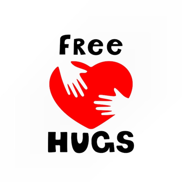 Hand drawn hugs simple abstract illustration