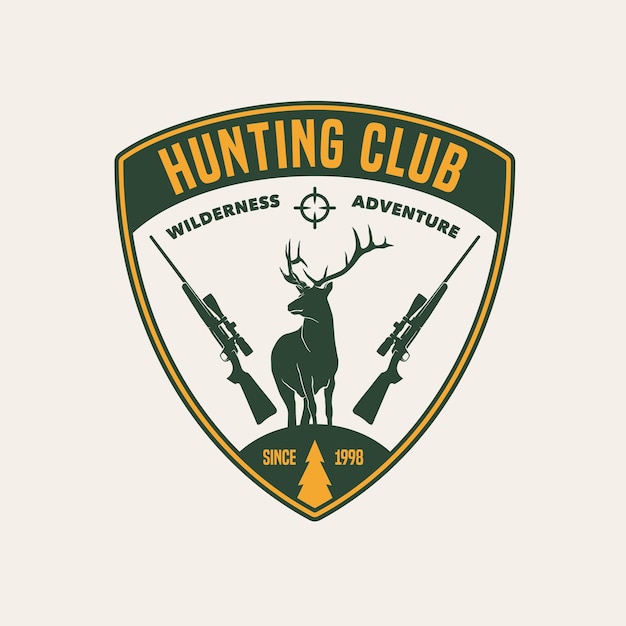 Hand Drawn Hunting Club Logo Label Badge