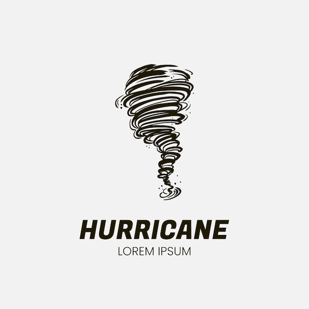 Hand drawn hurricane logo