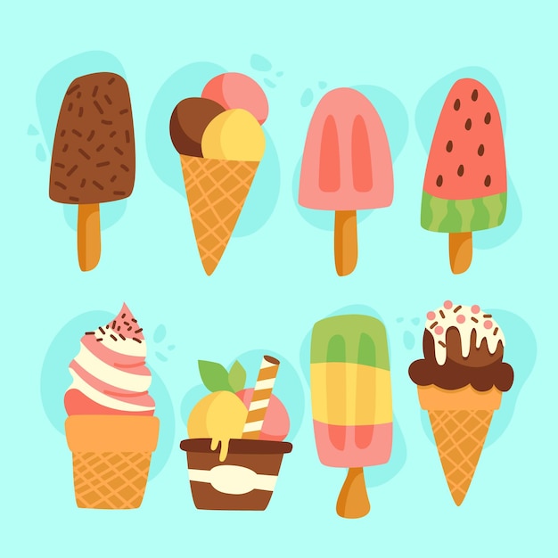 Hand drawn ice cream collection