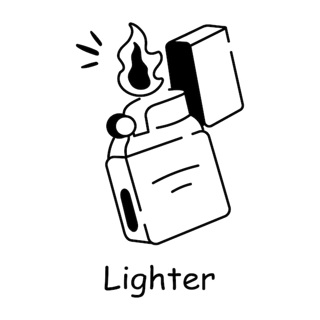 Vector a hand drawn icon of lighter