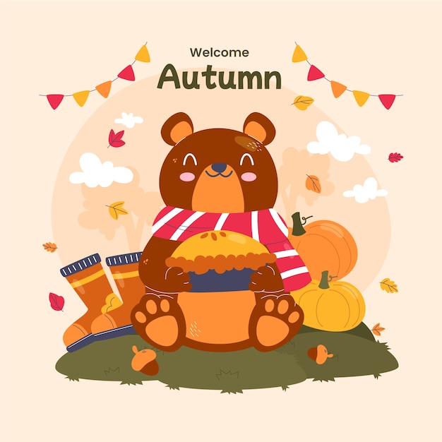 Hand drawn illustration for autumn