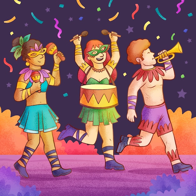 Hand drawn illustration for carnival party