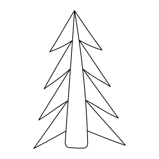 Hand drawn illustration christmas tree