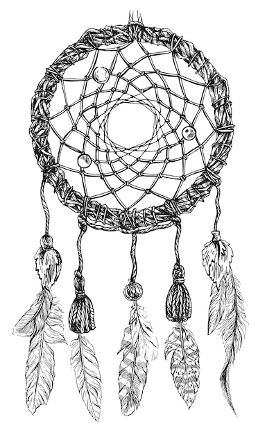 Hand drawn illustration dreamcatcher