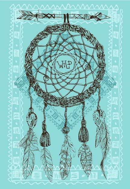 Hand drawn illustration dreamcatcher