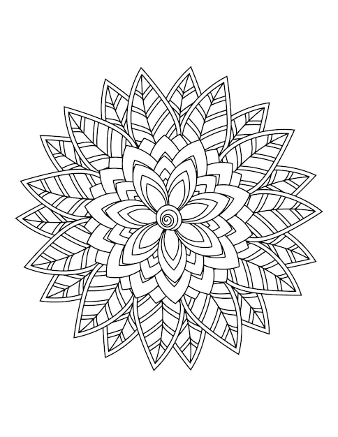 hand drawn illustration, floral coloring book for adults. mandala coloring pages printable seamless.