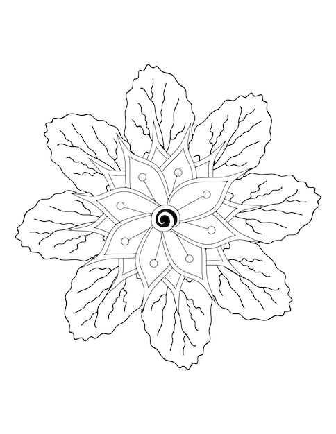 hand drawn illustration, floral coloring book for adults. mandala coloring pages printable seamless.