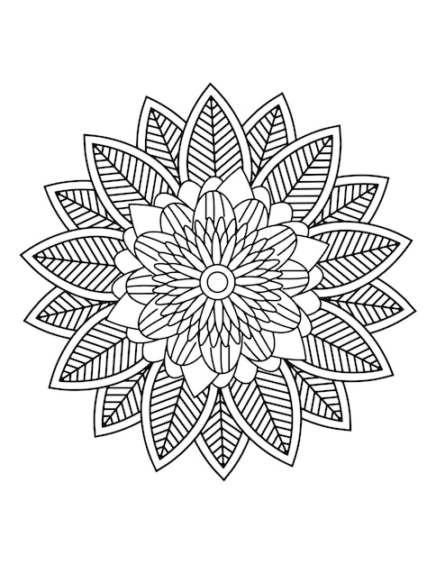 hand drawn illustration, floral coloring book for adults. mandala coloring pages printable seamless.