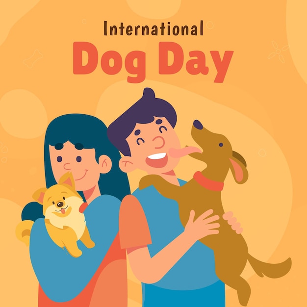 Vector hand drawn illustration for international dog day