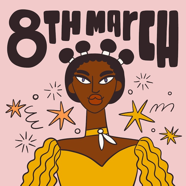 Hand drawn illustration for international women's day celebration