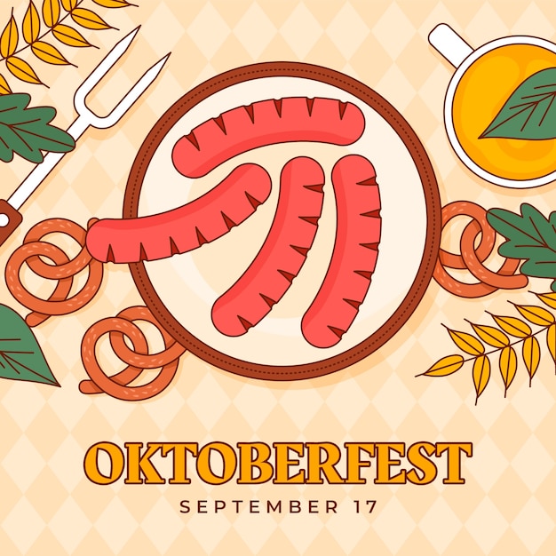 Hand drawn illustration for oktoberfest festival