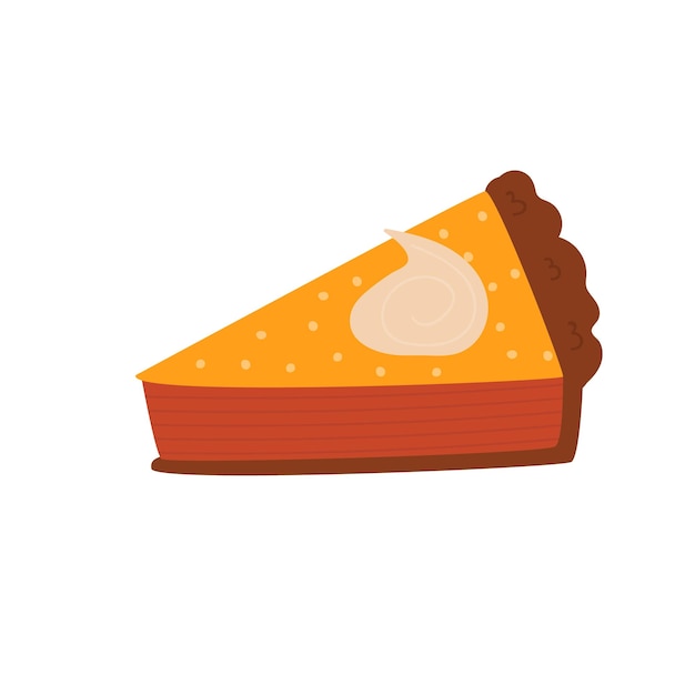 Vector hand drawn illustration of a pumpkin slice pie