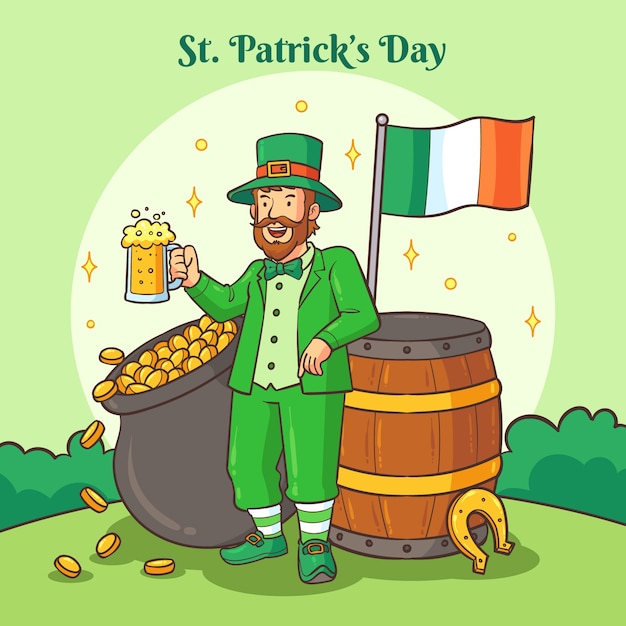 Hand drawn illustration for st patrick's day celebration