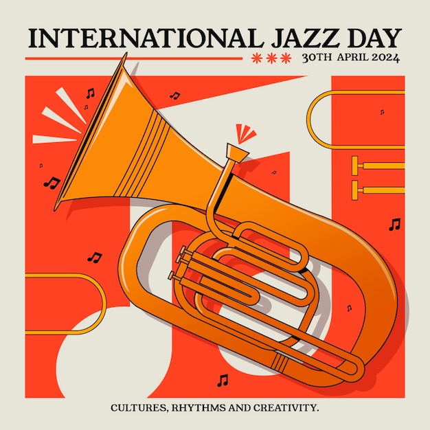 Vector hand drawn illustration for world jazz day