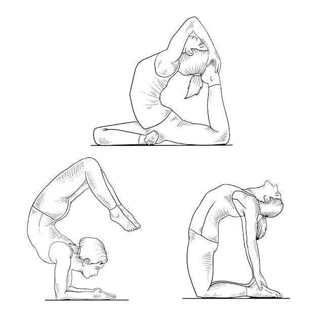 hand drawn illustration of yoga