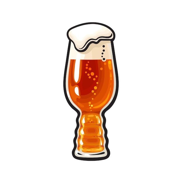 Hand drawn India Pale Ale IPA beer glass