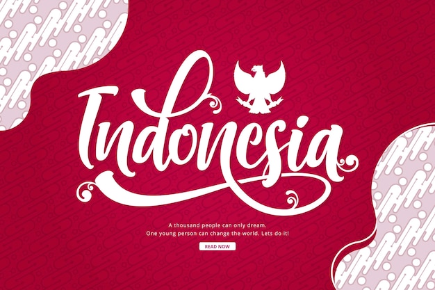 hand drawn indonesia lettering batik  