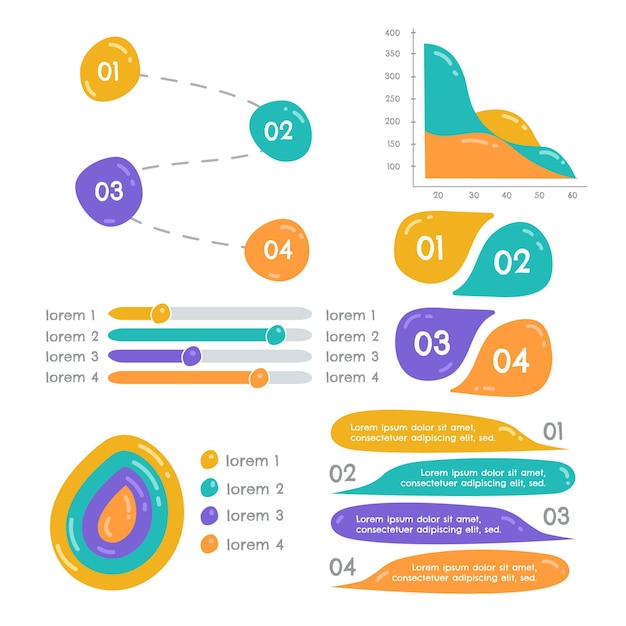 Hand drawn infographic element collection