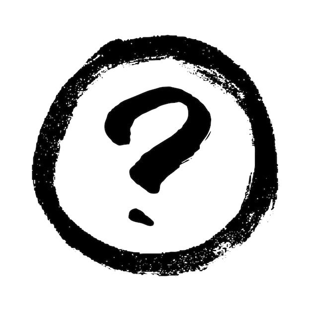 Hand drawn ink question mark illustration in sketch style Single element for design