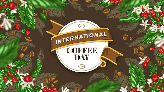 Hand Drawn International Coffee Day Background