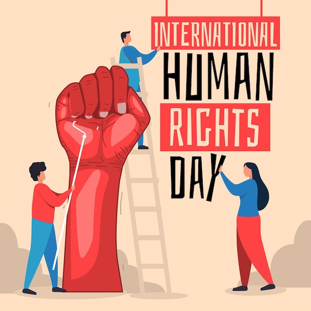 Hand drawn international human rights day