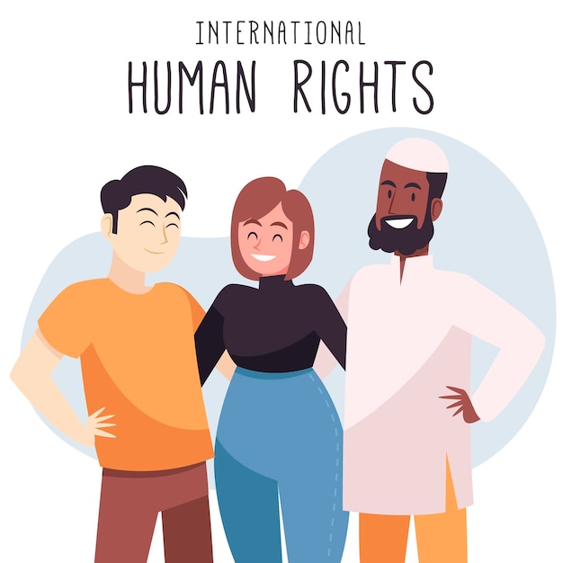 Hand drawn international human rights day