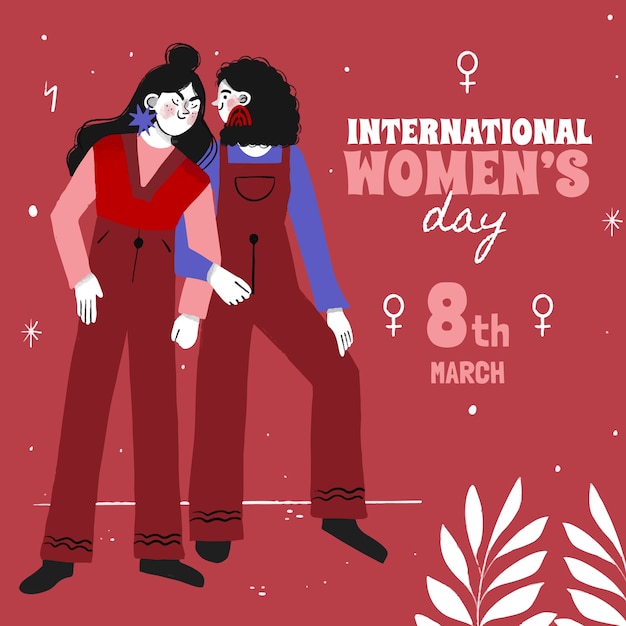 Hand drawn international women's day illustration