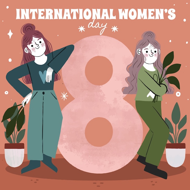 Hand drawn international women's day illustration